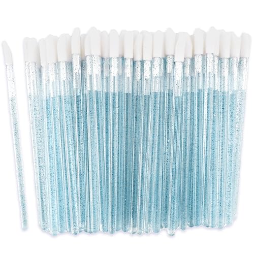 Apothie 200 Blue Crystal Disposable Lip Applicators for Lip Gloss & Lipstick, Versatile Makeup Wands Set