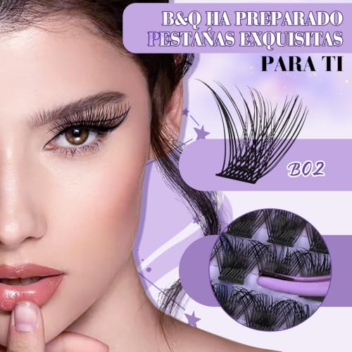 B&Qaugen B02 Wispy Lash Clusters Kit - 156 Natural Eyelash Extensions for DIY Lash Extensions