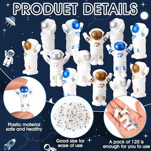 120 Mini Astronaut Figurines - Cute Resin Space Decor