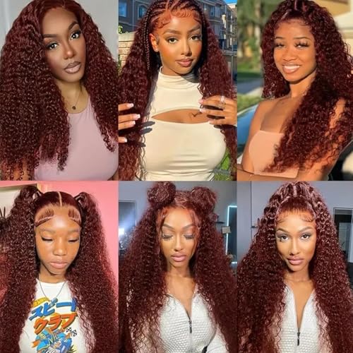 Burgundy Jerry Curly Human Hair Bundles - 12-34 Inch Soft Sewn In