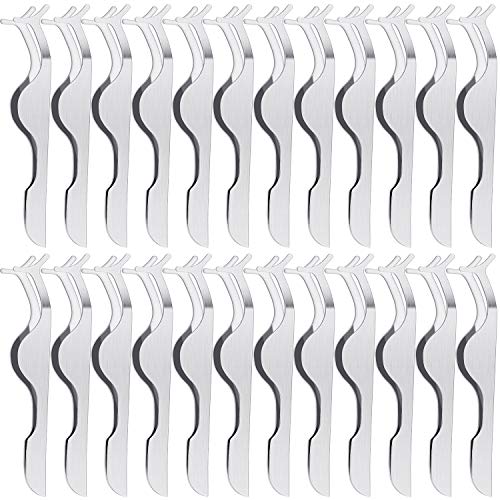 Honoson Silver Eyelash Tweezers Applicator Tool Set - 24 Pcs