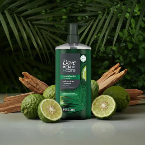 Dove Men+Care Coastal Cedar + Bergamot Body Wash, 26oz - Moisturizing Cleanse for Dry Skin