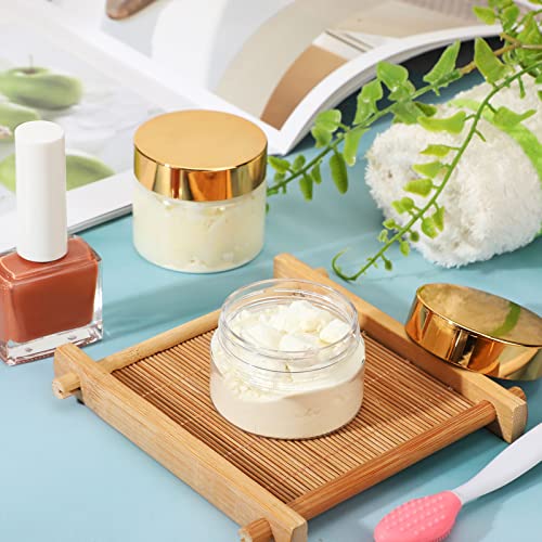 SATINIOR 12 Pack 6 oz Clear Plastic Cosmetic Jars with Lids - Gold