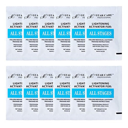 Professional Lightening Activator for All Stages Dust-Free Hair Bleach Powder, Fast Acting Hair Lightener Creamy Formula for On and Off Scalp Application, (12 Pack - 0.5 oz)