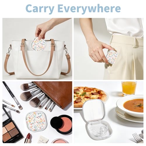 Portable Retainer Case with Mirror & Ventilation Holes - Colorful Design