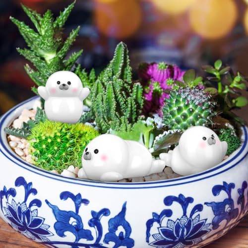 Mini Resin Seal Figurines - 4Pcs Adorable Ocean Decor