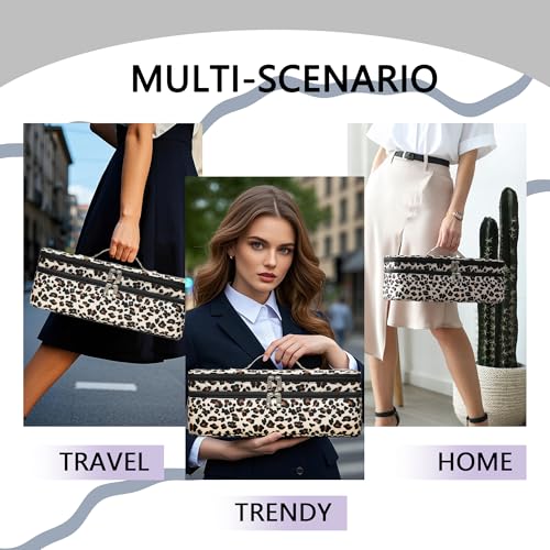 ARLMEGOR Leopard Print Double-Layer Travel Case for Revlon One-Step Hair Dryer
