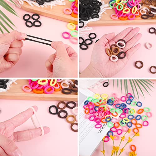 400 Pcs Baby Hair Ties - Soft Cotton Seamless Ponytail Holders
