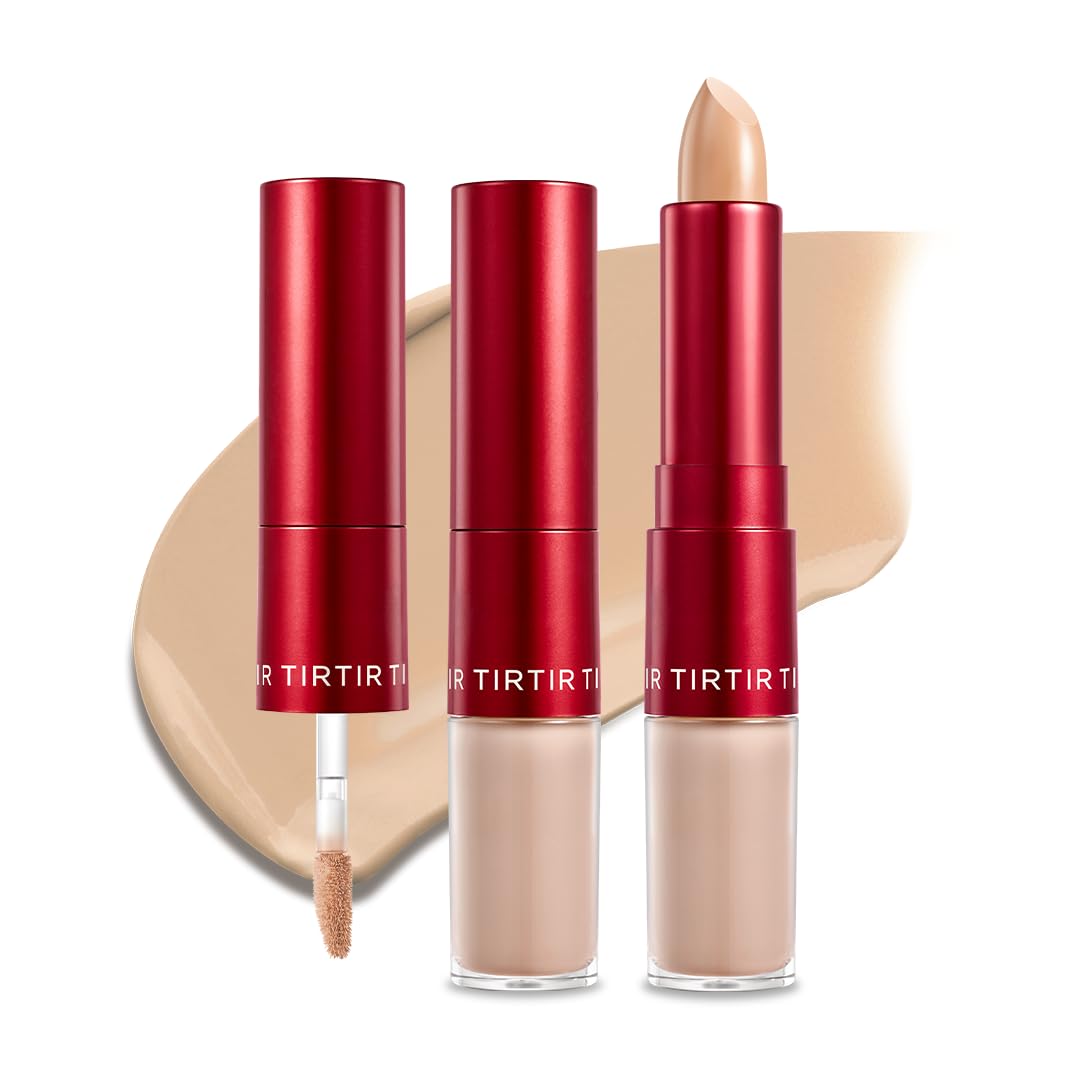 TIRTIR Glide&Hide Blurring Concealer - Creamy Dual Formula for Dark Circles & Wrinkles | #1N, 0.28 Oz