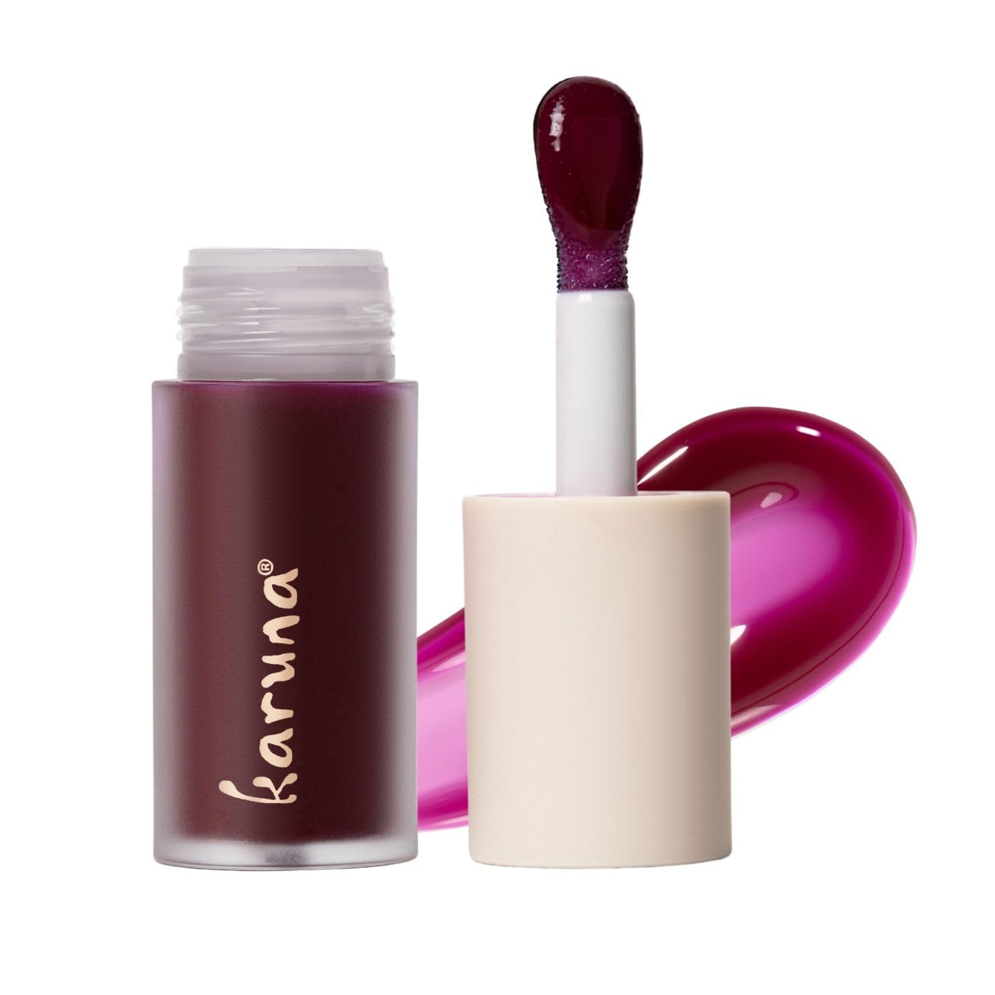 Karuna Tinted Lip Oil - Dream Cool Mauve Lip Tint with Vegan Collagen & Peptides | Hydrating K-Beauty Lip Stain