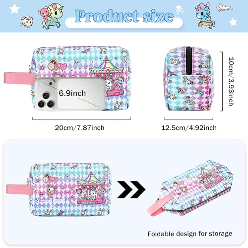 Tokidoki Unicorno Makeup Bag Cotton Candy S - Waterproof Cosmetic & Travel Organizer