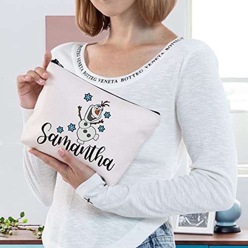 Samantha Snowman Makeup Bag - Winter Cosmetic Pouch for Gifts