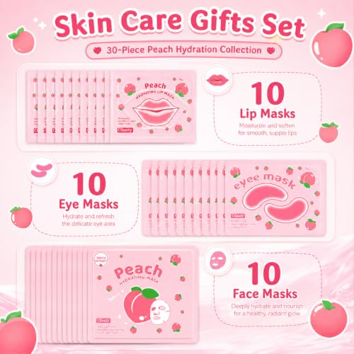30-Piece Skin Care Set: Lip Masks, Eye Patches & Face Masks