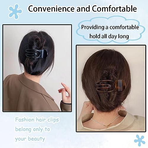 4PCS French Hair Clips - Curved Alligator Claw Clips for Women