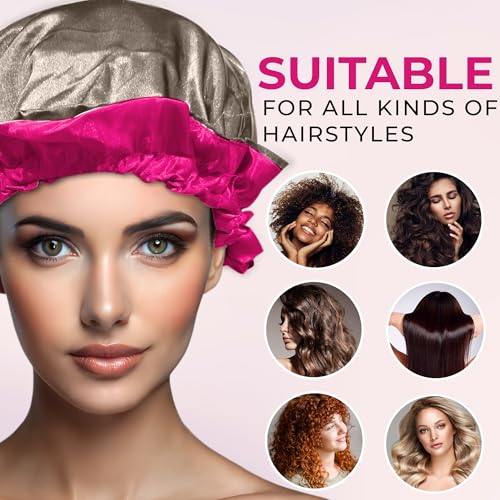 Satin Silk Sleeping Bonnet for Natural Hair - Ruffle Edge Hair Cap