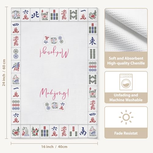 Floral Mahjong Decorative Dish Towels - 16x24 inches
