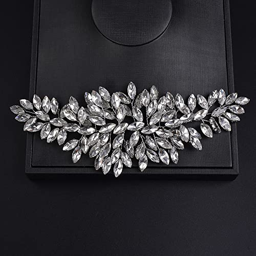Handmade Crystal Bridal Hair Vine - Silver Wedding Headpiece for Bride