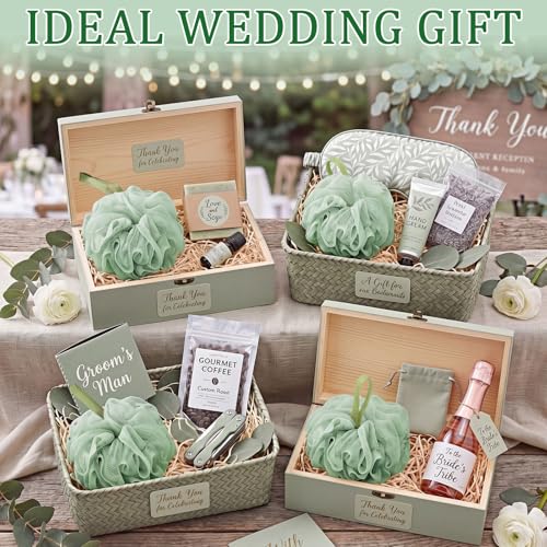 FuWeave 24 Pcs Sage Green Bath Loofah Sponge Set - Exfoliating Shower Scrubber