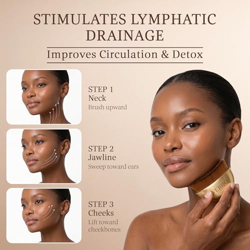 VERRO Gold Lymphatic Face Brush Set - 2 Pack for Sculpting & Drainage