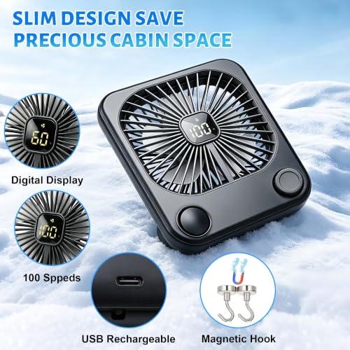 5000mAh Portable Travel Fan with Magnetic Mounting System