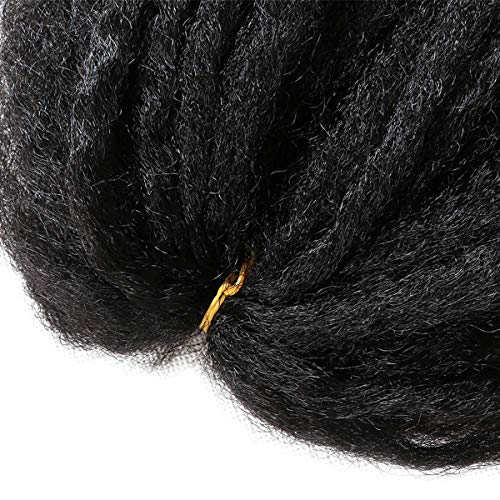 BAISAI 18 Inch Marley Twist Braiding Hair 1B# - Afro Kinky Crochet Extensions