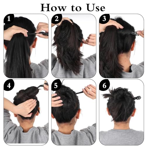 10 Pcs Vintage Wooden Hair Sticks for Women - Chinese & Japanese Bun Pins