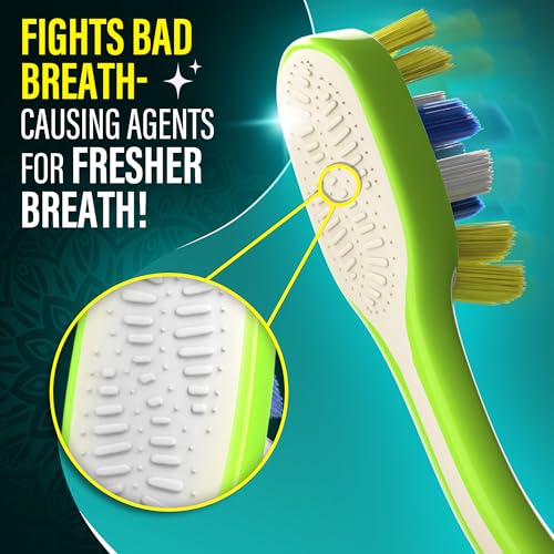 GuruNanda Silent Force Toothbrush Pack of 2 – Big Tuft Bristles, Gentle, Eco-Friendly, BPA-Free, Ergonomic Handle, Deep Cleaning & Plaque Removal