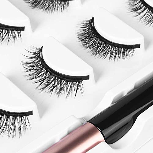 AOMIG Magnetic Eyelashes Kit with Waterproof Eyeliner - 5 Pairs