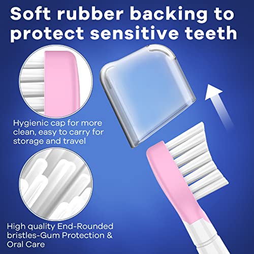 Toptheway Kids Toothbrush Heads for Philips Sonicare 3-7 Years Pink Green 8 Pack
