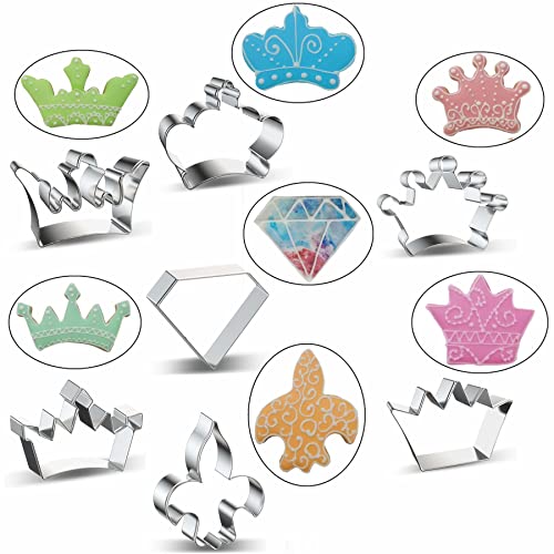 7-Piece Stainless Steel Crown Cookie Cutter Set for Baking