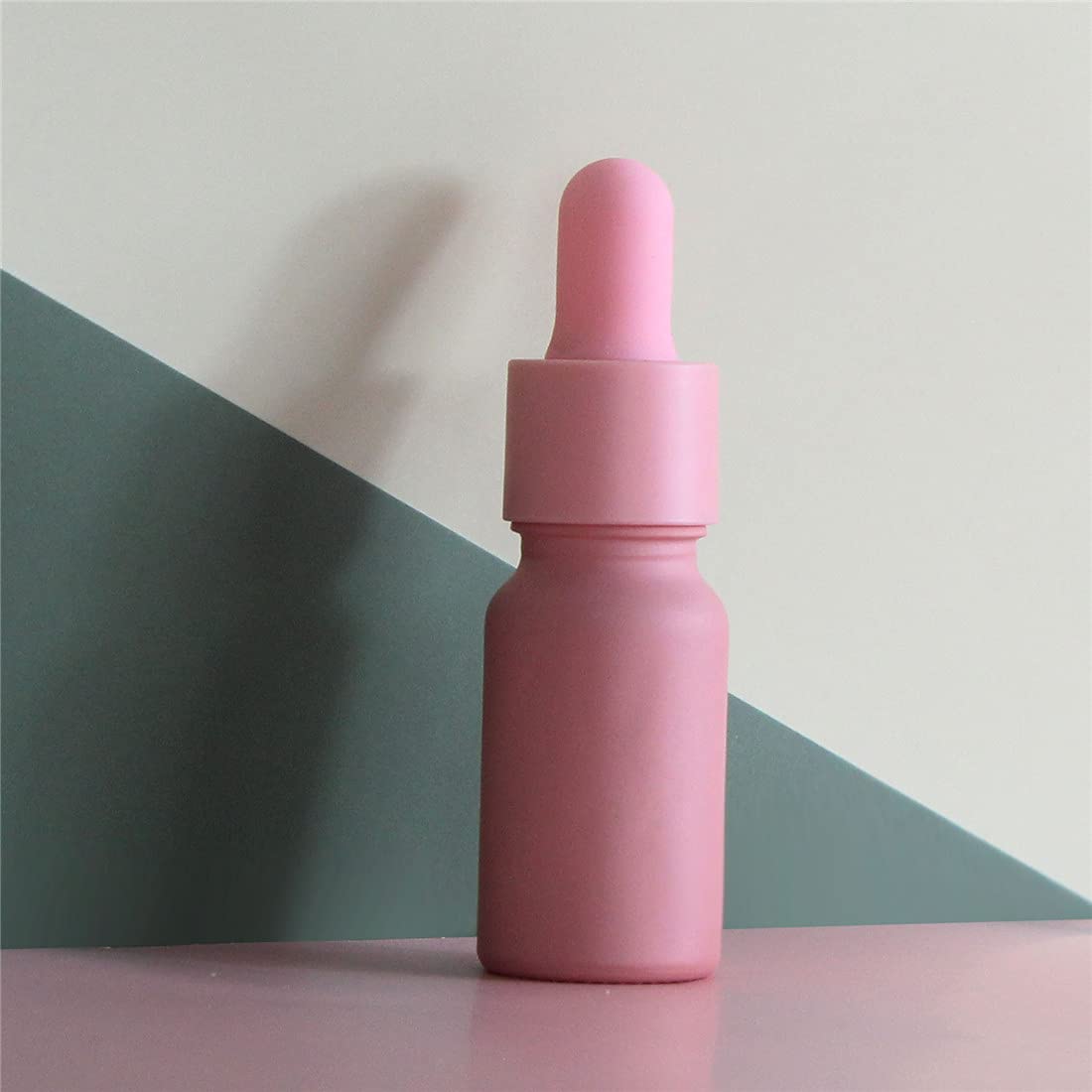 seafulee 1/3 oz Pink Coated Glass Dropper Bottles (10ML) with Glass Eye Dropper, UV Safe Bottles for Essential Oils and Aromatherapy (Pack of 12)
