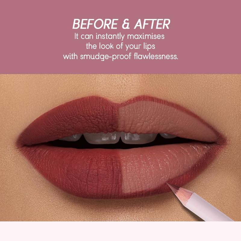 2 in 1 Waterproof Lipstick and Lip Liner Set - Long Lasting Matte Lipstick Pen with Liner | Perfect for All-Day Wear