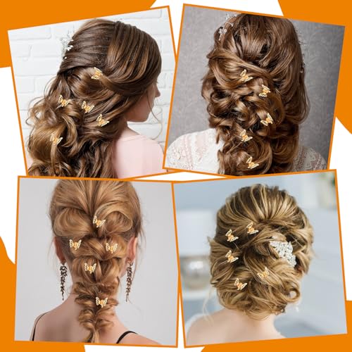 Ouligay 30 Pcs Gold Butterfly Hair Clips - Durable Mini Claw Clips