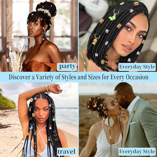 245PCS Gold Hair Jewelry Set - Dreadlock Accessories & Beads