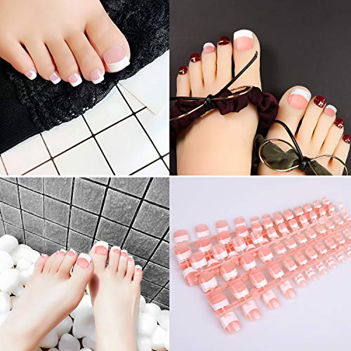 MWOOT 240Pcs French Nail Tips Set – 12 Sizes False Nail Tips for DIY Manicure
