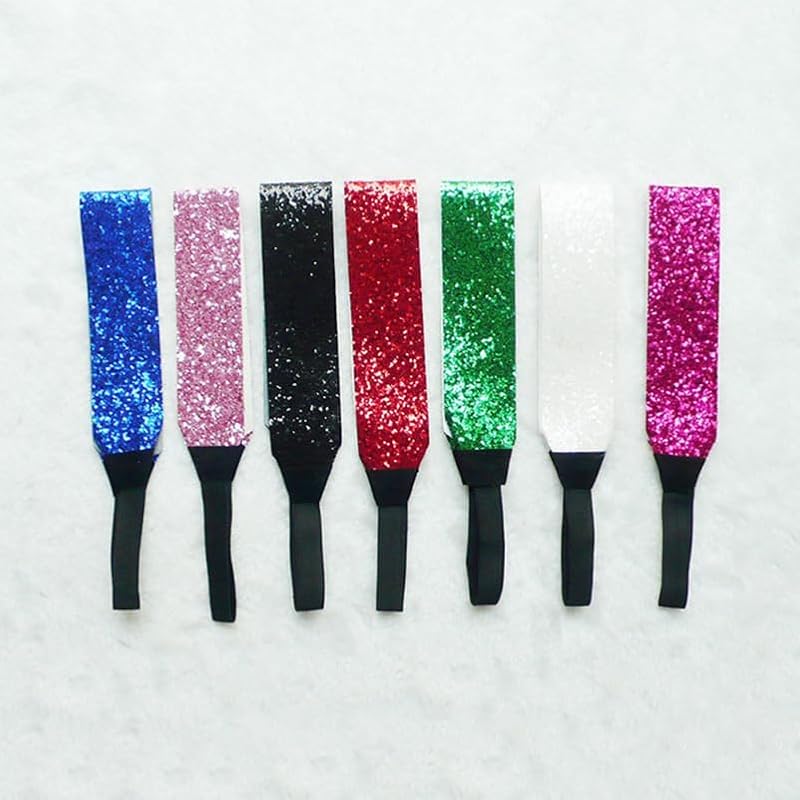 7pcs Sparkly Elastic Hair Bands for Women – Vibrant Headwear