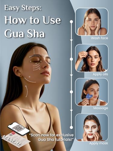 Rena Chris Blue Aventurine Gua Sha Facial Tool for Jawline & Puffiness Reduction - Blue
