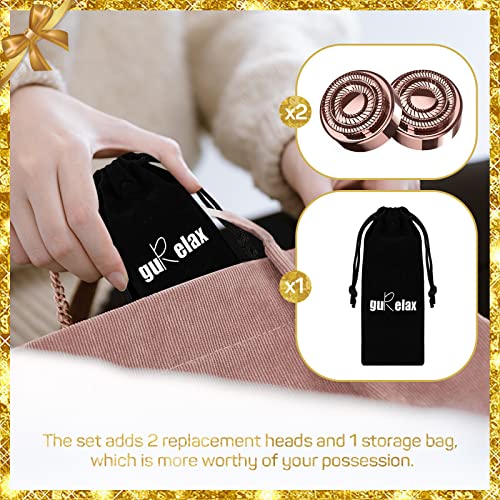 Gurelax Rose Facial Hair Remover for Women with 2 Replacement Heads - Painless Electric Face Trimmer Gift