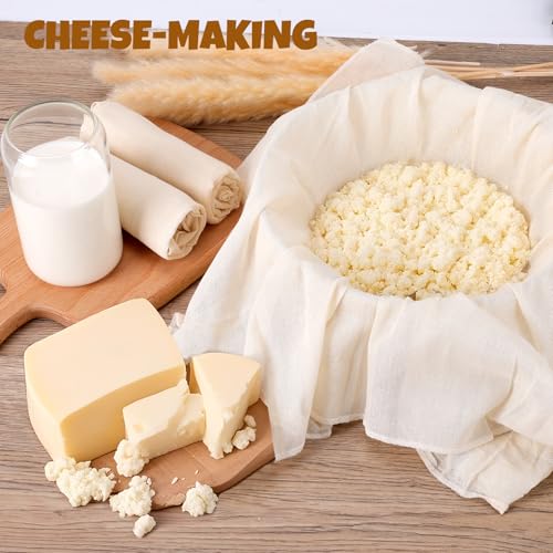 15-Pack Organic Cotton Cheese Cloths, 20x20 Inch, Reusable for Straining & Cooking