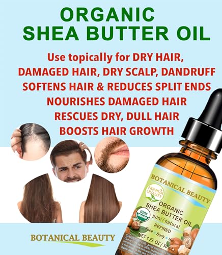 Organic Shea Butter Oil 1 Fl Oz - 100% Pure Cold Pressed Carrier Oil