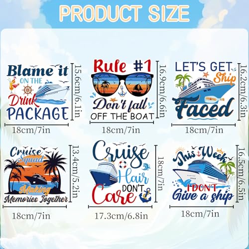 6 Pack Funny Cruise Ship Door Magnets - Sea Navigation Designs