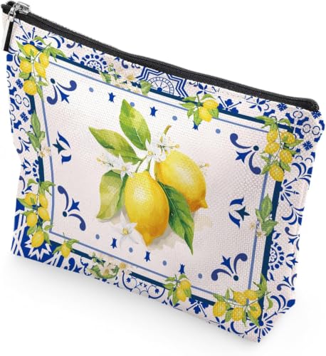 Amalfi Coast Souvenir Lemon Makeup Bag - Italy Travel Gift for Girls & Bridesmaids