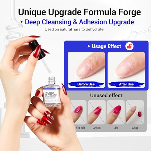 Glamonade Nail Prep Dehydrator | Acid-Free 15ml for Strong Adhesion