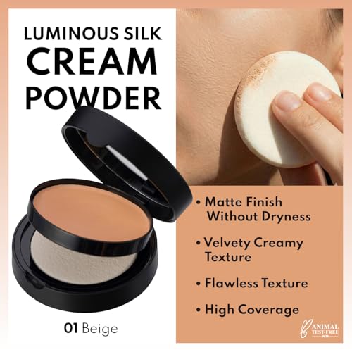 NOTE Luminous Silk Compact Powder Foundation - 01 Beige, Buildable Coverage