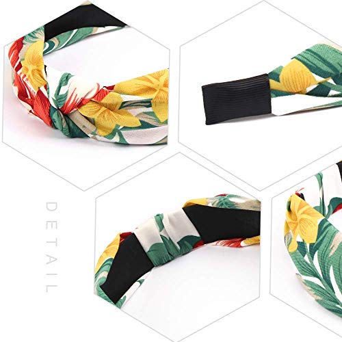TOBATOBA Floral Knot Headbands for Women 10 Pack Wide No Slip Turbans