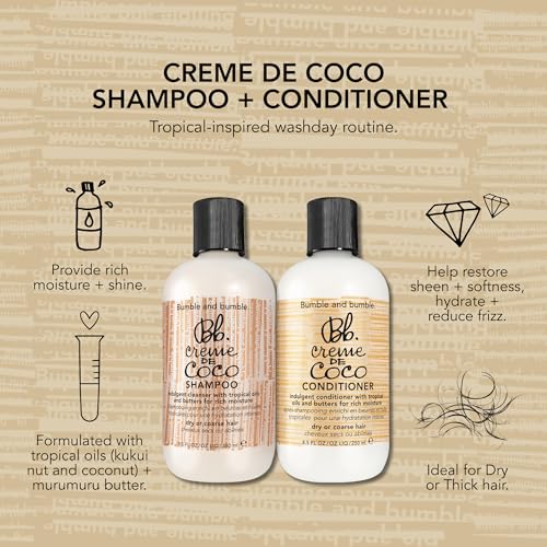 Bumble and bumble. Creme De Coco Conditioner | Provides Rich Moisture and Shine | Reduces Frizz | With Coconut Kukui Nut Murumuru Butter | For Dry Medium to Thick Curly, Wavy, Straight Hair