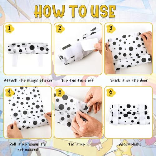 Black and White Polka Dot Door Curtains - Set of 2, 8x43 inches