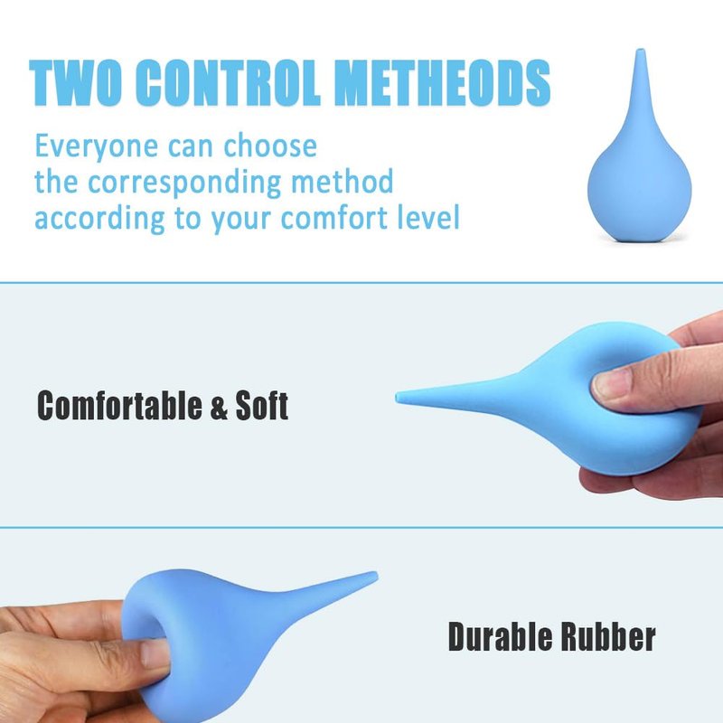 3 Pack Hand Bulb Ear Syringes, Soft Reusable Rubber Suction Ear Bulb Syringe Ball, Baby Ear Cleaning Bulb, Ear Washing Squeeze Bulb for Kids, Adults, Pet (3 Sizes)