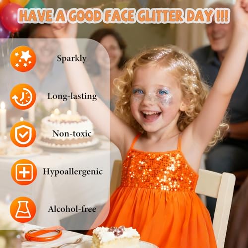 ELEVAVE 12 Pcs Body Glitter Gel Set - Chunky Face & Hair Makeup