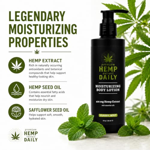 Premium Hemp Daily Ultra-Moisturizing Body Lotion, Classic Mint, 8oz